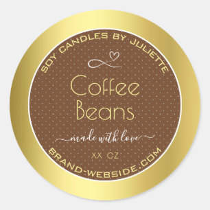 Modern Gold Packaging Labels Brown Coffee Beans