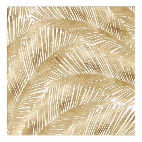 Modern Gold Palm Leaf Tropical Pattern Acrylic Print