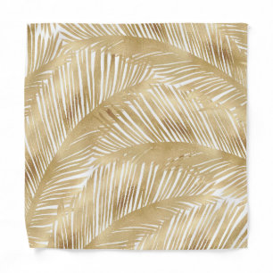 Modern Gold Palm Leaf Tropical Pattern Bandana