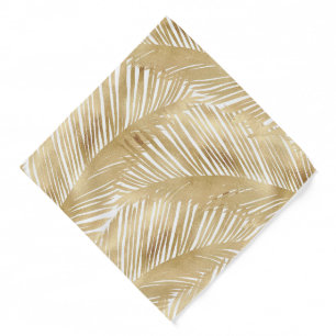 Modern Gold Palm Leaf Tropical Pattern Bandana