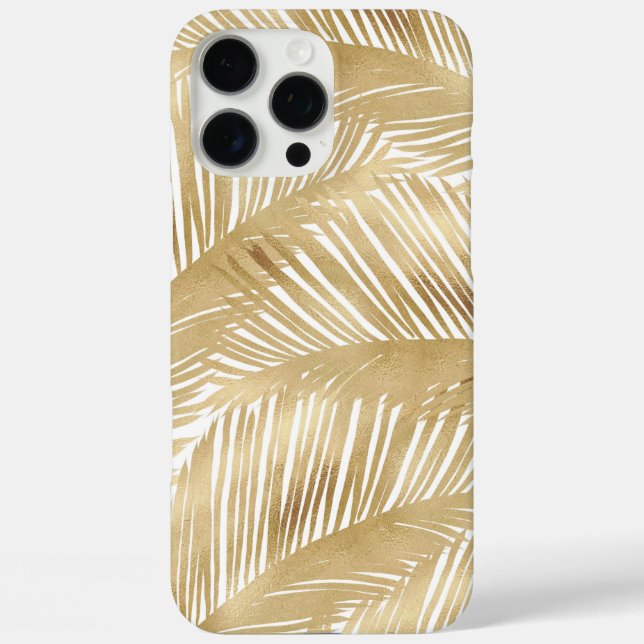 Modern Gold Palm Leaf Tropical Pattern Case-Mate iPhone Case (Back)