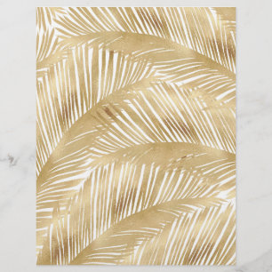 Modern Gold Palm Leaf Tropical Pattern Letterhead
