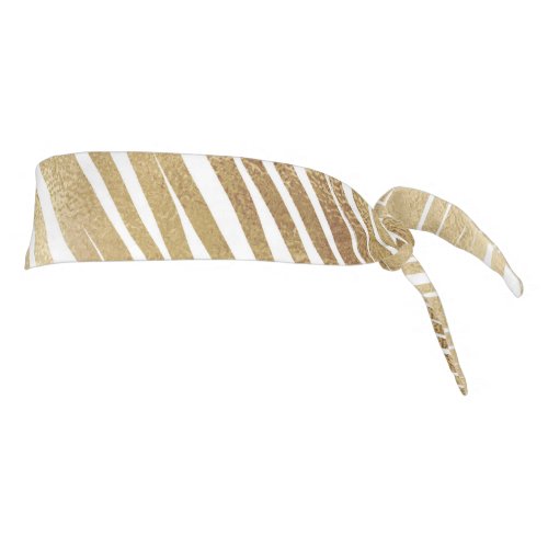 Modern Gold Palm Leaf Tropical Pattern Tie Headband