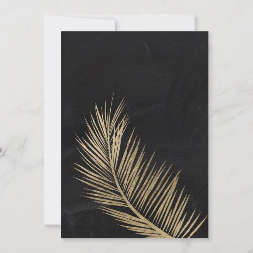 Modern gold palm tree chalkboard elegant wedding invitation Zazzle