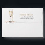 Modern Gold Pearls and Prosecco Return Address Envelope<br><div class="desc">Elegant, timeless, and beautifully refined ✨ This Modern Gold Pearls and Prosecco Return Address Envelope is the perfect finishing touch for your bridal shower stationery. Featuring a chic pearl-inspired design, soft gold details, and a clean modern layout, this envelope adds a luxurious and sophisticated feel to your celebration. Perfect for...</div>