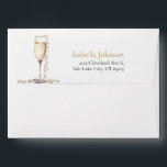 Modern Gold Pearls and Prosecco Return Address Envelope<br><div class="desc">Elegant, timeless, and beautifully refined ✨ This Modern Gold Pearls and Prosecco Return Address Envelope is the perfect finishing touch for your bridal shower stationery. Featuring a chic pearl-inspired design, soft gold details, and a clean modern layout, this envelope adds a luxurious and sophisticated feel to your celebration. Perfect for...</div>