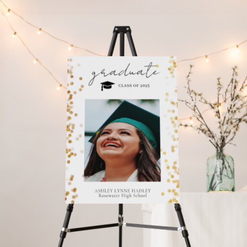 Modern Gold Photo Graduate Welcome Sign