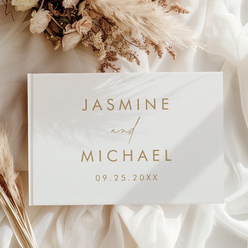 Modern Gold Photo Wedding Guest Book