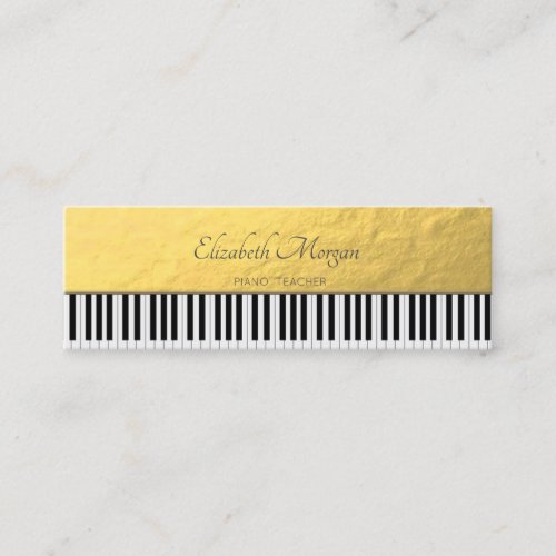 ModernGoldPiano Keys Music Teacher Mini Business Card