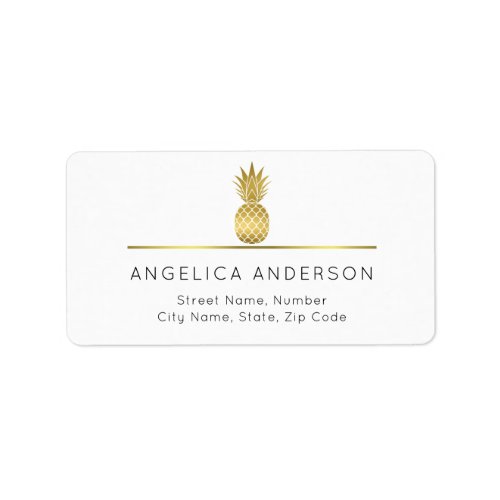 Modern Gold Pineapple Address Label