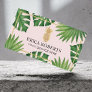 Modern Gold Pineapple Blush Tropical Spa Salon Business Card