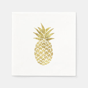 Modern Gold Pineapple Paper Napkins