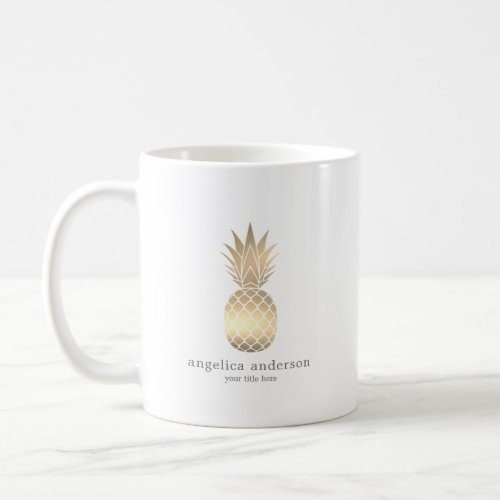 Modern Gold Pineapple Personalized Mug