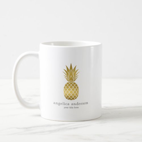 Modern Gold Pineapple Personalized Mug