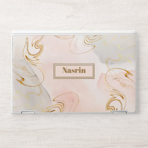 Modern Gold &pink Marble  Minimalist Luxury  HP Laptop Skin