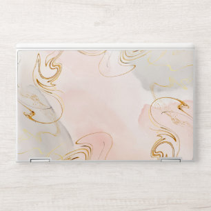 Modern Gold &pink Marble  Minimalist Luxury  HP Laptop Skin