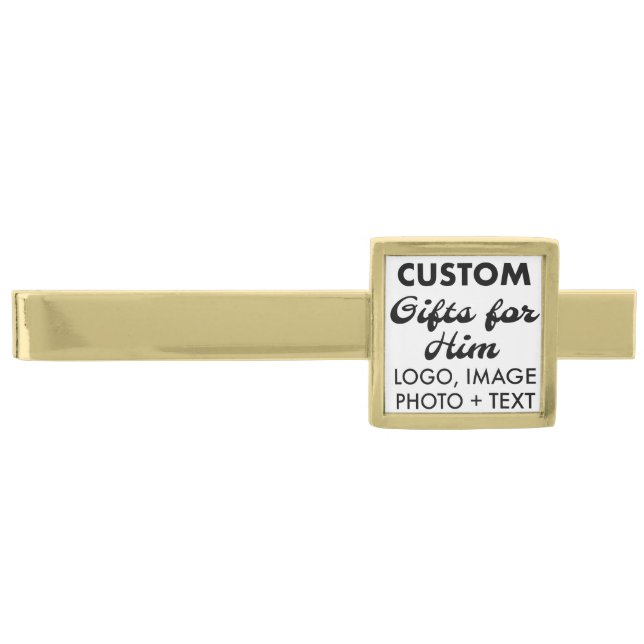 Modern Gold Plated Tie Clip Custom Gifts for Him (Front)