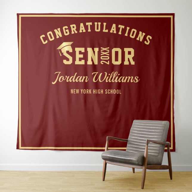 Modern Gold Purple Graduation Photo Booth Backdrop (In Situ (Horizontal))