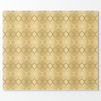 Dark Brown & Gold Geometric Quatrefoil Pattern Wrapping Paper