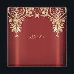 Modern Gold Red Floral Magnet<br><div class="desc">Beautiful Modern Gold Red Floral Magnet</div>