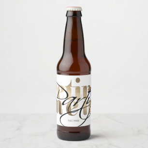 Modern Gold Retirement Party Beer Bottle Label