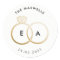 Modern Gold Rings Custom Wedding Sticker