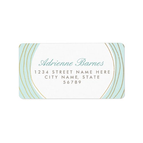 Modern Gold Rings Light Aqua Address Labels