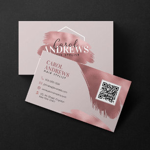 Modern Gold Rose Hair Stylist Hair Salon Beauty Business Card