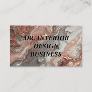 Modern gold rose silver marble texture business card