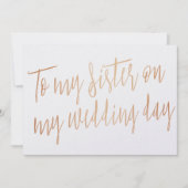 Modern Gold Rose "To my sister on my wedding day" (Front)