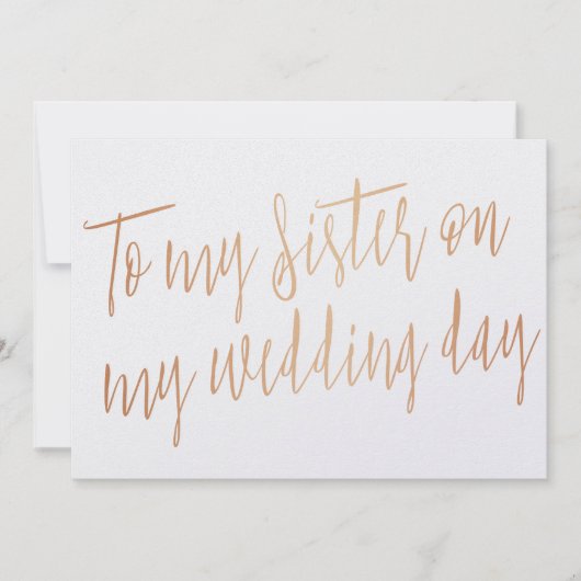 Modern Gold Rose "To my sister on my wedding day" (Front)