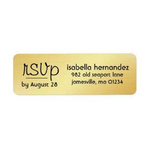 Modern Gold RSVP Return Address Labels