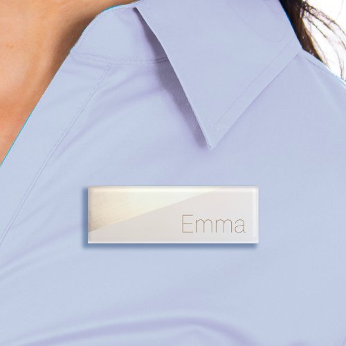 Modern Gold Salon Employee  Name Tag Badge