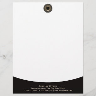 Modern Gold Scale of Justice Lawyer Attorney Legal Letterhead