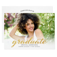 Modern Gold Script 2018 Graduation Announcement