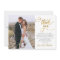 Modern Gold Script 2 Photo Wedding Thank You Card