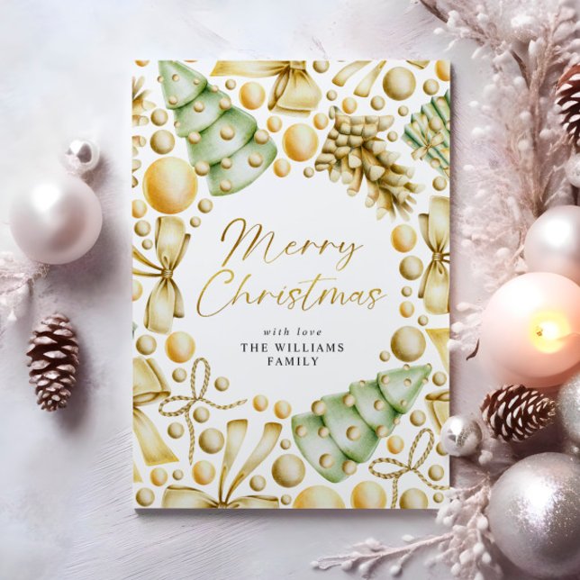 Modern Gold Script Christmas Holiday Card (Creator Uploaded)