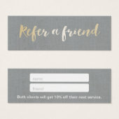 Modern Gold Script Elegant Silver Linen (Front & Back)