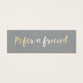 Modern Gold Script Elegant Silver Linen (Front)