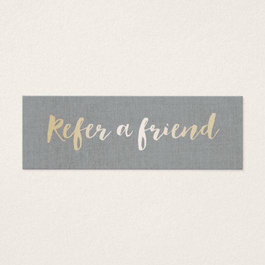 Modern Gold Script Elegant Silver Linen (Front)