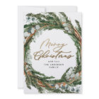 Modern gold script eucalyptus botanical Christmas