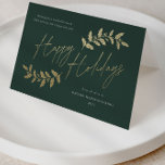 Modern Gold Script Happy Holidays Business Holiday Card