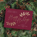 Modern Gold Script Happy Holidays Business Holiday Card