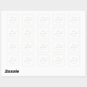 Modern Gold Script Her Favorite Wedding Favor Square Sticker (Sheet)