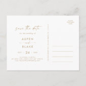 Modern Gold Script Horizontal Save the Date Invitation Postcard (Back)