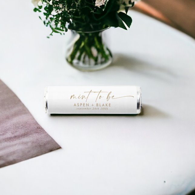Modern Gold Script Mint to Be Wedding Favors (Creator Uploaded)