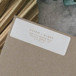 Modern Gold Script Return Address Label<br><div class="desc">These modern gold script return address labels are perfect for a minimalist wedding. The simple yellow gold color design features unique industrial lettering typography with modern boho style. Customizable in any color. Keep the design minimal and elegant, as is, or personalize it by adding your own graphics and artwork. These...</div>