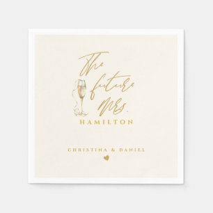 Modern Gold Script Typography Wedding Napkins