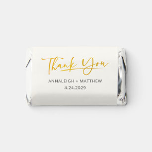 Modern Gold Script Typography Wedding Thank you Hershey's Miniatures