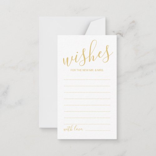 Modern Gold Script Wedding Advice and Wishes Card